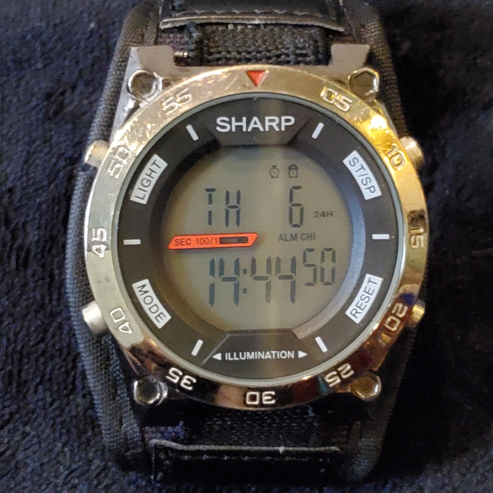Sharp Digital Chronograph Watch